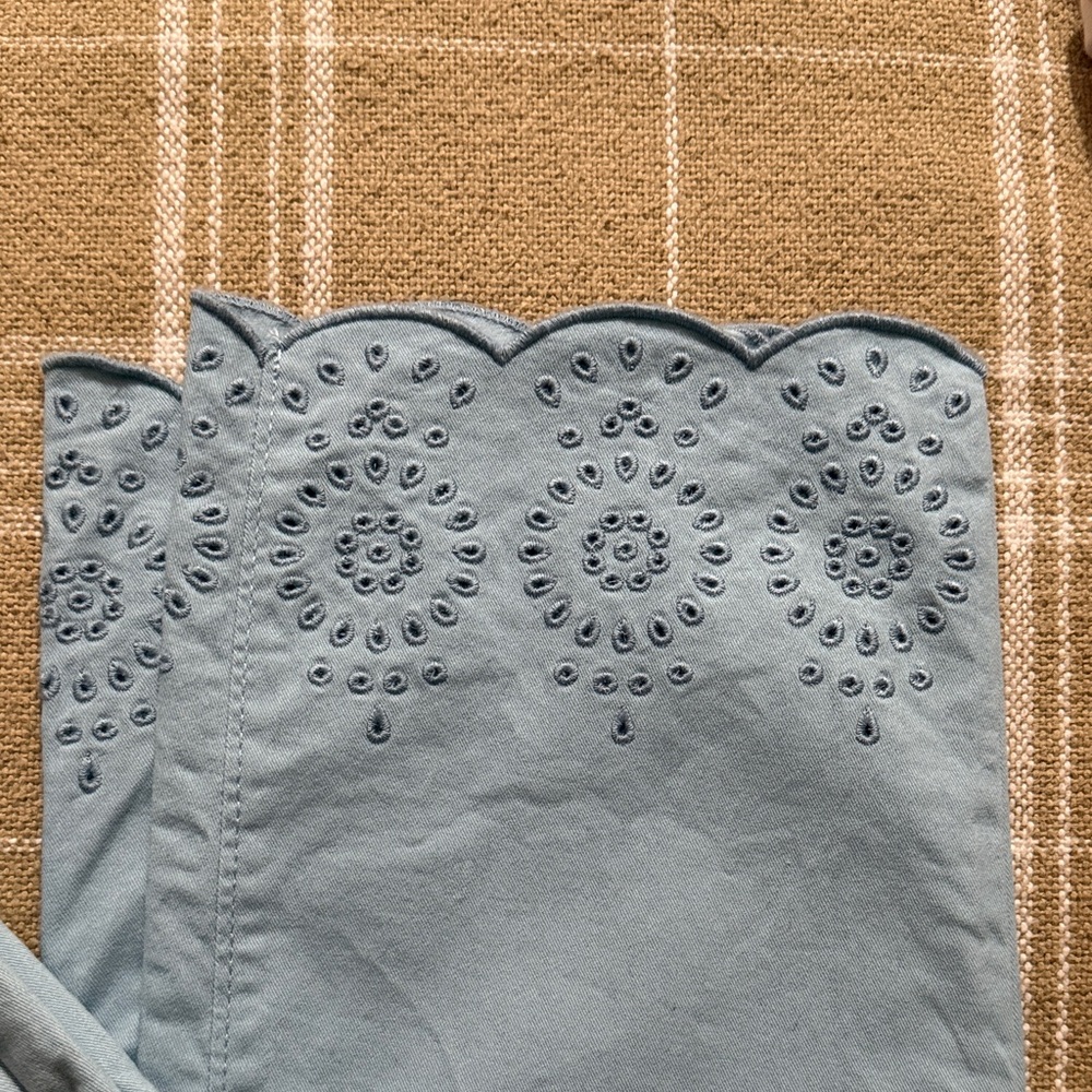 Loft Light Blue Eyelet Hem Chino Pants - Picture 3 of 3